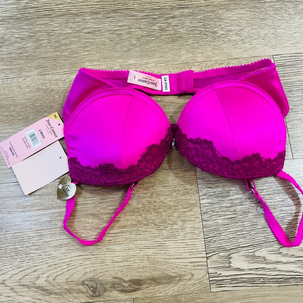 Juicy Couture Fuchsia Lace Accent Bra